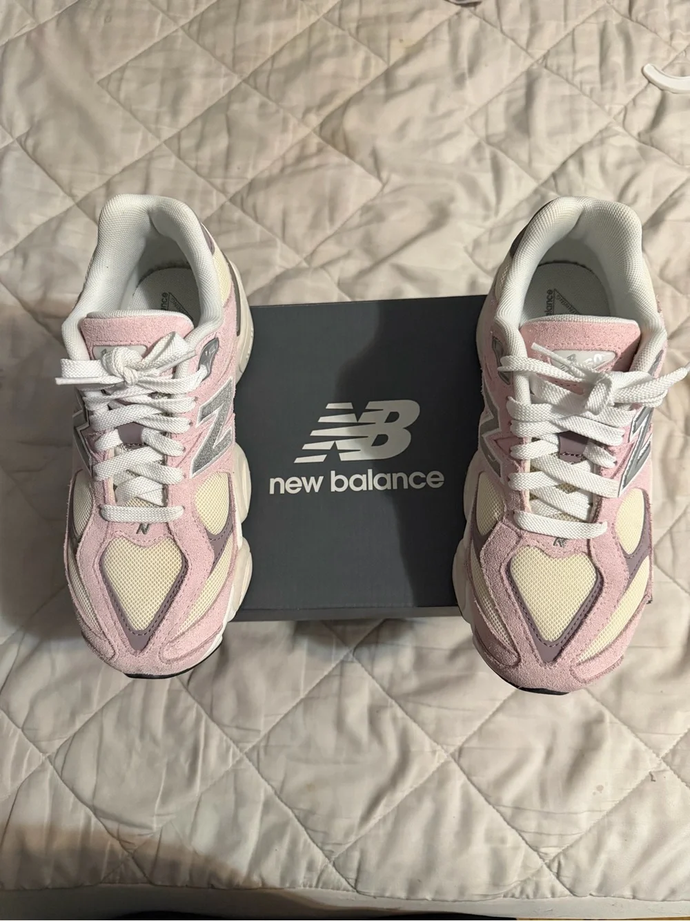 New Balance Women's Pink & Cream 990-Style Running Sneakers